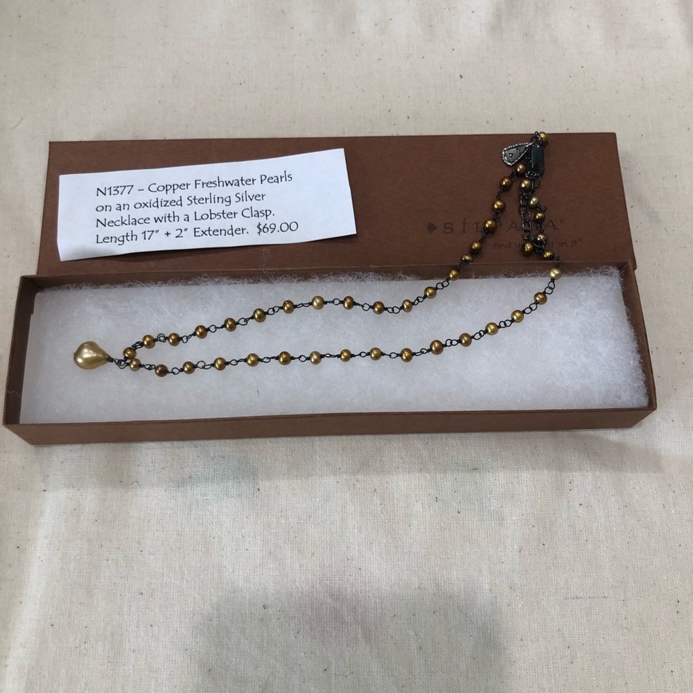 Silpada Copper pearl necklace N1377 SS